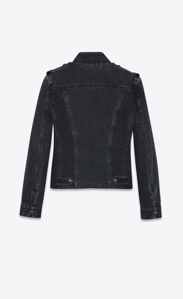 SAINT LAURENT カジュアルジャケット レディース オフィサーベスト(フェーデッドブラック/デニム) b_V4
